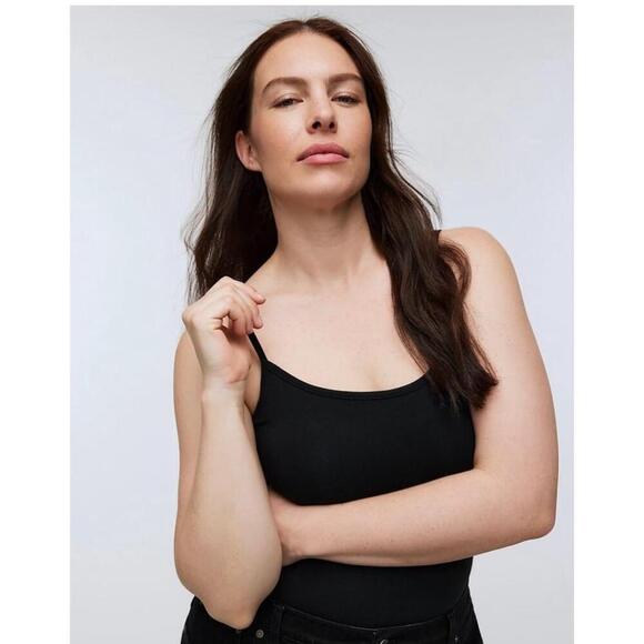 Madewell Tank Thong Bodysuit in true black size medium NWT - Picture 3 of 13